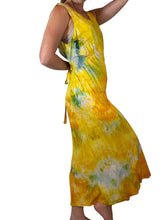 Load image into Gallery viewer, Antique Hand Dyed Slip Dress Butter Yellow Lime Green Nightgown Lingerie
