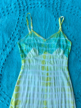 Load image into Gallery viewer, Lime Green and Turquoise Tie Dye Slip Dress