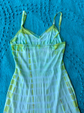 Load image into Gallery viewer, Lime Green and Turquoise Tie Dye Slip Dress
