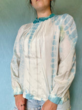 Load image into Gallery viewer, Hand Dyed Pastel Blue Vintage Blouse