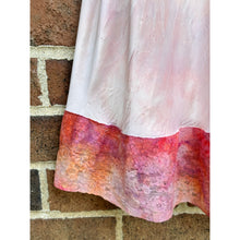 Load image into Gallery viewer, Antique Hand Dyed Rayon Slip Dress Pastel Pink Purple Lace Trim
