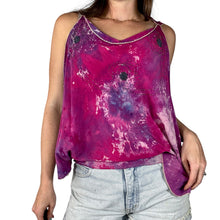Load image into Gallery viewer, Vintage 1970s Hand Ice Dyed Silk Beaded Scarf Blouse