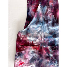 Load image into Gallery viewer, Ice Dyed Vintage Overall Shorts Pink Blue Purple
