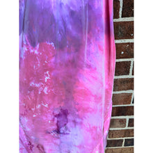 Load image into Gallery viewer, Antique Hand Dyed Slip Dress Pink & Purple Ice Dye Rayon Lace Trim