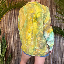 Load image into Gallery viewer, Hand Ice Dyed Silk Blouse Yellow Green