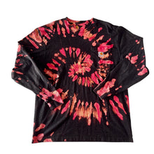 Load image into Gallery viewer, Black & Pink Spiral Reverse Dyed Carhartt T-Shirt Long Sleeve Size Large