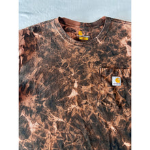 Load image into Gallery viewer, Black & Orange Bleach Dyed Carhartt T-Shirt Short Sleeve Size Large