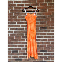 Load image into Gallery viewer, Antique Hand Dyed Slip Dress Bright Orange