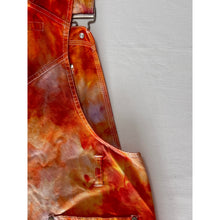 Load image into Gallery viewer, Ice Dyed Vintage Overall Shorts Pink and Orange