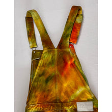 Load image into Gallery viewer, Ice Dyed Vintage Overall Shorts Green and Yellow