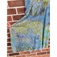 Load image into Gallery viewer, Antique 1930s 1940s Hand Dyed Blue Green Lace Dress