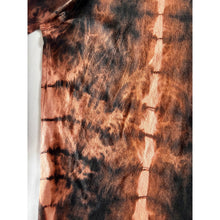 Load image into Gallery viewer, Orange & Black Shibori Bleach Dyed Carhartt T-Shirt Long Sleeve Size Large