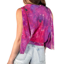 Load image into Gallery viewer, Vintage 1970s Hand Ice Dyed Silk Beaded Scarf Blouse