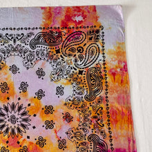 Load image into Gallery viewer, Vintage Hand Dyed Cotton Bandana Pink Orange Upcycled 26 Inch Square Neckerchief