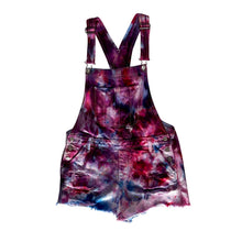 Load image into Gallery viewer, Ice Dyed Vintage Overall Shorts Pink Blue Purple
