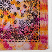 Load image into Gallery viewer, Vintage Hand Dyed Cotton Bandana Pink Orange Upcycled 26 Inch Square Neckerchief