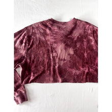 Load image into Gallery viewer, Maroon & Pink Bleach Dyed Carhartt T-Shirt Long Sleeve Cropped Size Large
