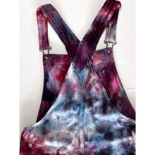 Load image into Gallery viewer, Ice Dyed Vintage Overall Shorts Pink Blue Purple