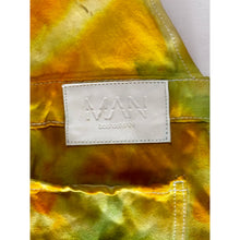 Load image into Gallery viewer, Ice Dyed Vintage Overall Shorts Green and Yellow