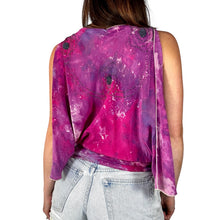 Load image into Gallery viewer, Vintage 1970s Hand Ice Dyed Silk Beaded Scarf Blouse