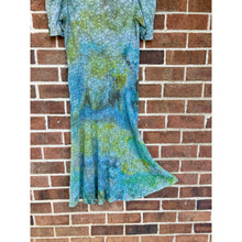 Load image into Gallery viewer, Antique 1930s 1940s Hand Dyed Blue Green Lace Dress