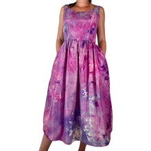 Load image into Gallery viewer, Hand Dyed Pink & Purple Vintage 1950s Silk Dress