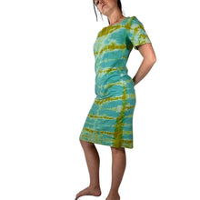 Load image into Gallery viewer, Hand Dyed Vintage 1960s Teal & Lime Dress