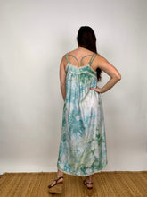 Load image into Gallery viewer, Hand Dyed Blue and Green Vintage Lounge Dress