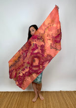 Load image into Gallery viewer, Orange Purple and Black Cotton Scarf