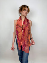 Load image into Gallery viewer, Orange Purple and Black Cotton Scarf