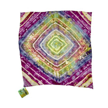 Load image into Gallery viewer, Green Blue and Purple Shibori Tie Dye Vintage Scarf