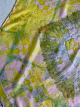 Load image into Gallery viewer, Tie Dye Yellow and Green Silk Scarf