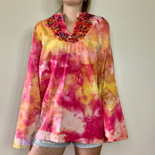 Load image into Gallery viewer, Hand Dyed Embroidered Boho Blouse