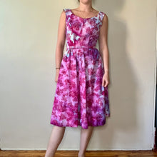 Load image into Gallery viewer, Hand Dyed Vintage 1950s Fit and Flare Cotton Dress