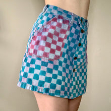 Load image into Gallery viewer, Hand Painted Checker Print Vintage Skirt