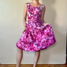 Load image into Gallery viewer, Hand Dyed Vintage 1950s Fit and Flare Cotton Dress