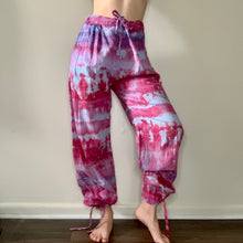 Load image into Gallery viewer, Pink and Blue Cotton Harem Pants