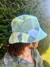 Load image into Gallery viewer, Globe Green - Popping Pink Lining - Patchwork Bucket Hat