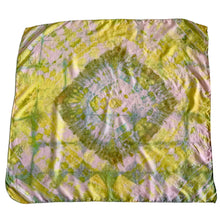 Load image into Gallery viewer, Tie Dye Yellow and Green Silk Scarf