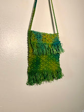 Load image into Gallery viewer, Yellow and Green Macrame Vintage Crossbody Purse