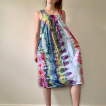 Load image into Gallery viewer, Tie Dye Vintage 1970s Embroidered Summer Dress