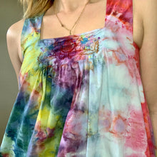 Load image into Gallery viewer, Tie Dye Vintage 1970s Embroidered Summer Dress