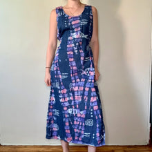 Load image into Gallery viewer, Reverse Tie Dyed Denim Maxi Dress