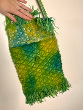 Load image into Gallery viewer, Yellow and Green Macrame Vintage Crossbody Purse