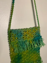 Load image into Gallery viewer, Yellow and Green Macrame Vintage Crossbody Purse