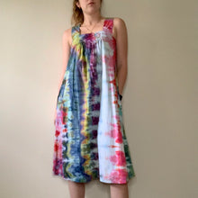 Load image into Gallery viewer, Tie Dye Vintage 1970s Embroidered Summer Dress