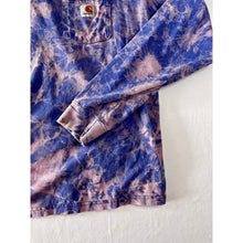 Load image into Gallery viewer, Blue &amp; Purple Bleach Dyed Carhartt T-Shirt Long Sleeve
