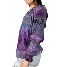 Load image into Gallery viewer, Vintage 1970s Hand Dyed Cotton Smocked Boho Blouse
