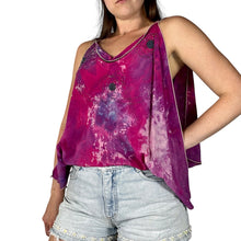 Load image into Gallery viewer, Vintage 1970s Hand Ice Dyed Silk Beaded Scarf Blouse

