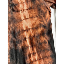 Load image into Gallery viewer, Orange &amp; Black Shibori Bleach Dyed Carhartt T-Shirt Long Sleeve Size Large
